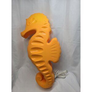 IKEA Smila Sjohast Seahorse Wall Mounted Lamp Large Orange Cord Plug Light VTG
